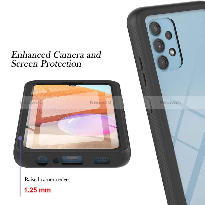 Silicone Transparent Frame Case Cover 360 Degrees ZJ2 for Samsung Galaxy A32 4G