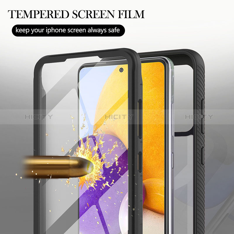 Silicone Transparent Frame Case Cover 360 Degrees ZJ2 for Samsung Galaxy A72 5G