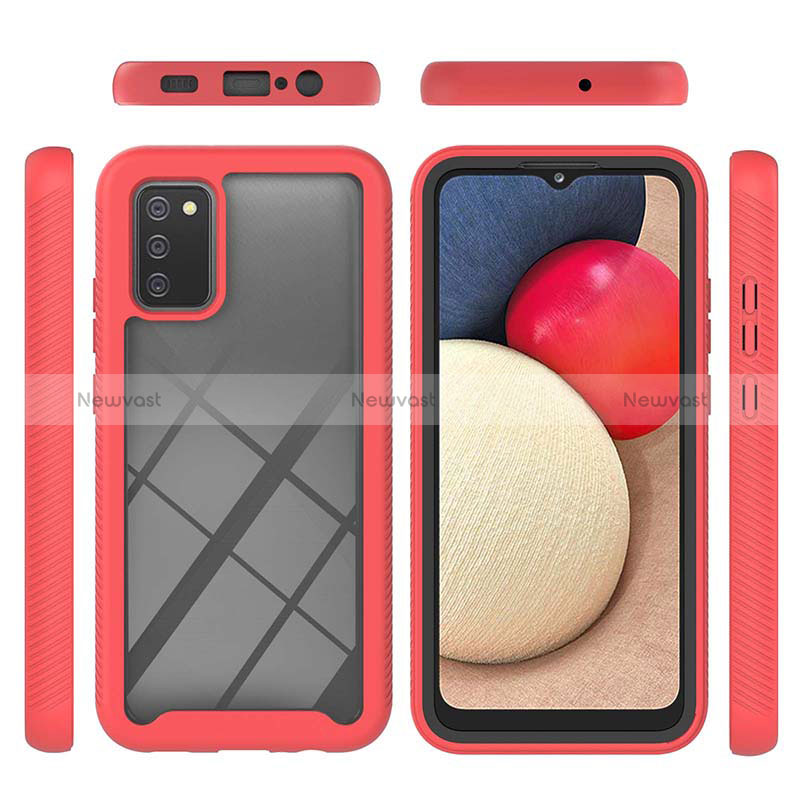 Silicone Transparent Frame Case Cover 360 Degrees ZJ2 for Samsung Galaxy F02S SM-E025F