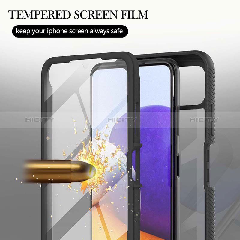 Silicone Transparent Frame Case Cover 360 Degrees ZJ2 for Samsung Galaxy F42 5G