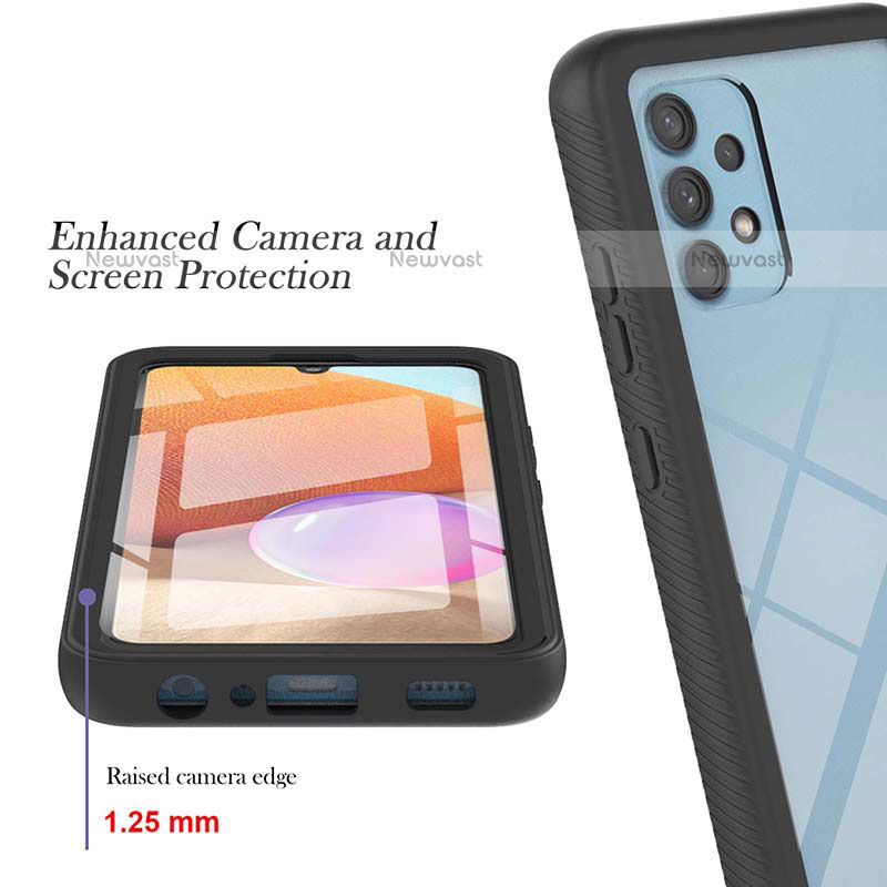 Silicone Transparent Frame Case Cover 360 Degrees ZJ2 for Samsung Galaxy M32 5G