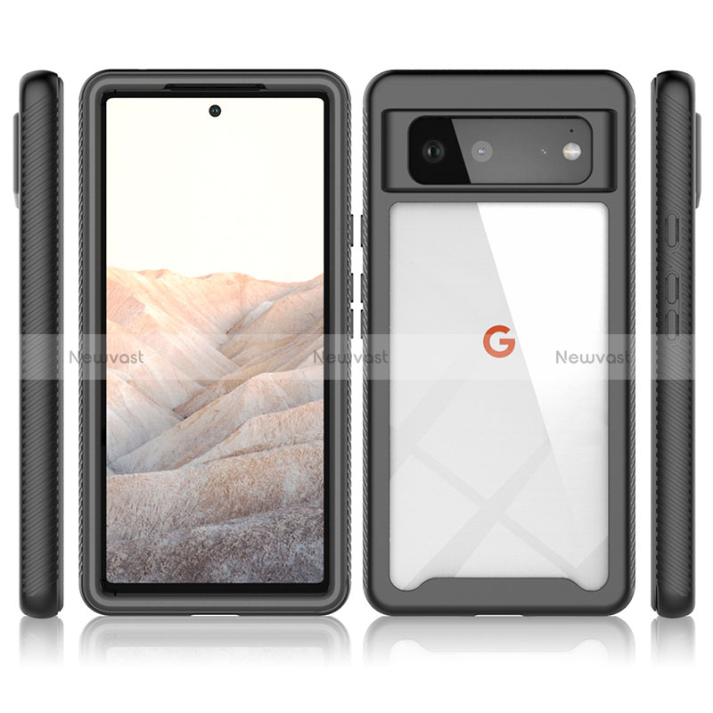 Silicone Transparent Frame Case Cover 360 Degrees ZJ3 for Google Pixel 6 5G