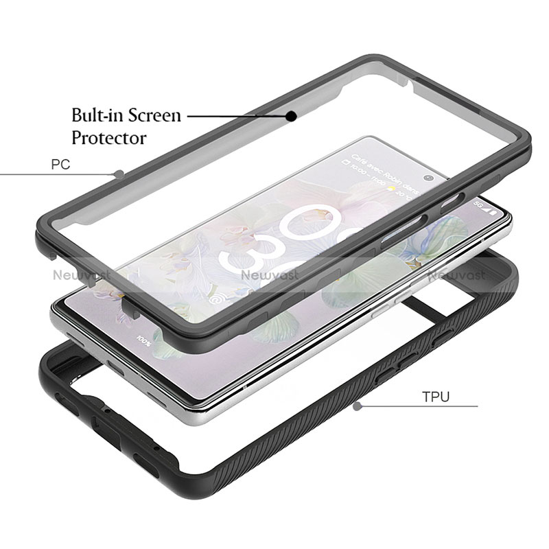 Silicone Transparent Frame Case Cover 360 Degrees ZJ3 for Google Pixel 6a 5G