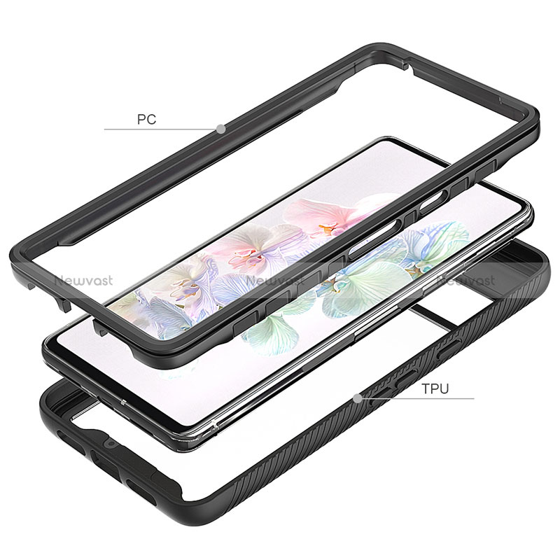 Silicone Transparent Frame Case Cover 360 Degrees ZJ3 for Google Pixel 7 5G