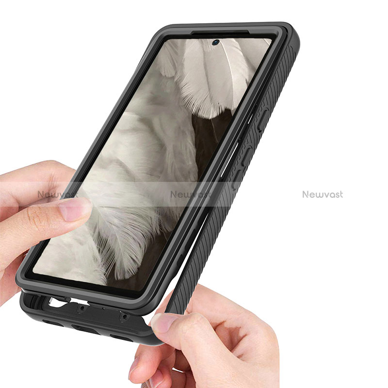 Silicone Transparent Frame Case Cover 360 Degrees ZJ3 for Google Pixel 7a 5G