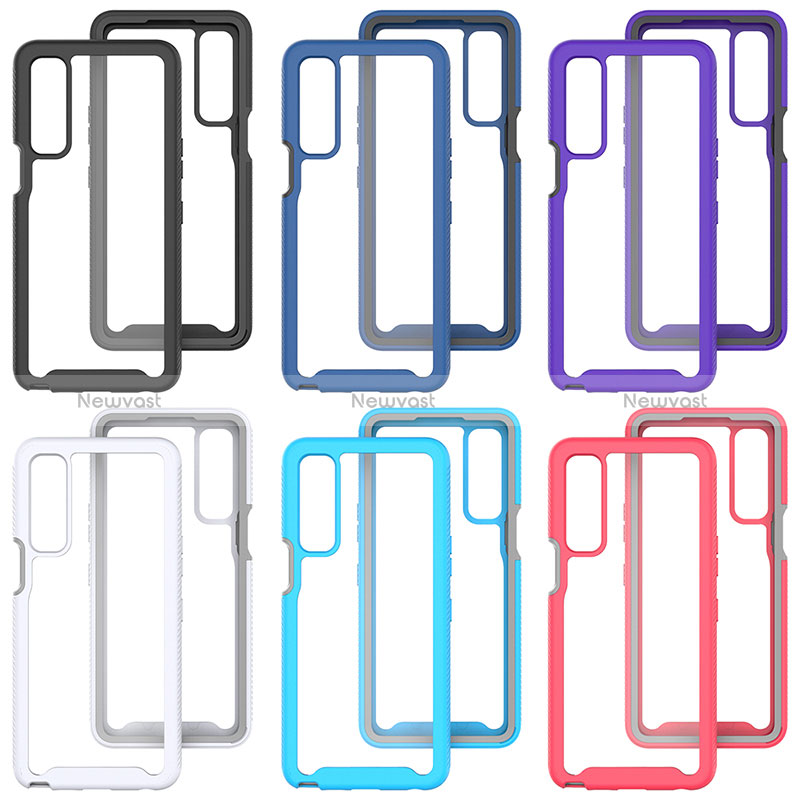 Silicone Transparent Frame Case Cover 360 Degrees ZJ3 for LG Stylo 7