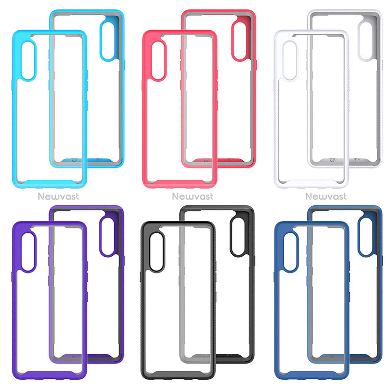 Silicone Transparent Frame Case Cover 360 Degrees ZJ3 for LG Velvet 4G