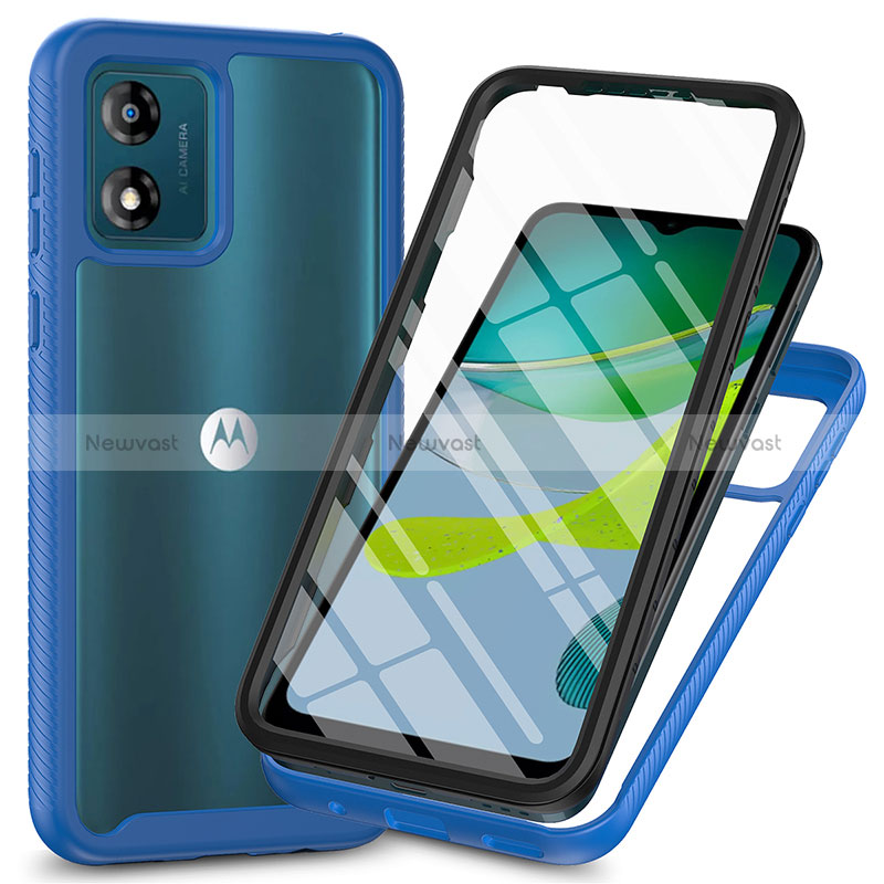 Silicone Transparent Frame Case Cover 360 Degrees ZJ3 for Motorola Moto E13