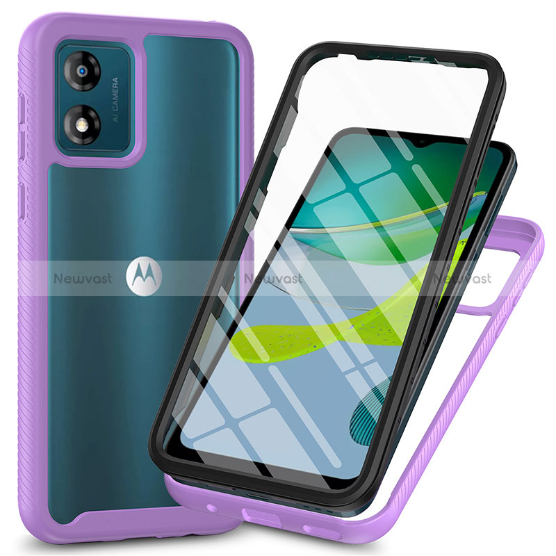 Silicone Transparent Frame Case Cover 360 Degrees ZJ3 for Motorola Moto E13