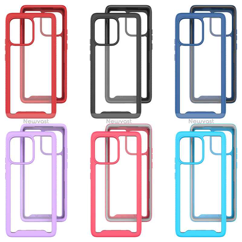 Silicone Transparent Frame Case Cover 360 Degrees ZJ3 for Motorola Moto Edge 40 Pro 5G