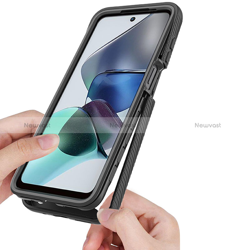 Silicone Transparent Frame Case Cover 360 Degrees ZJ3 for Motorola Moto G13