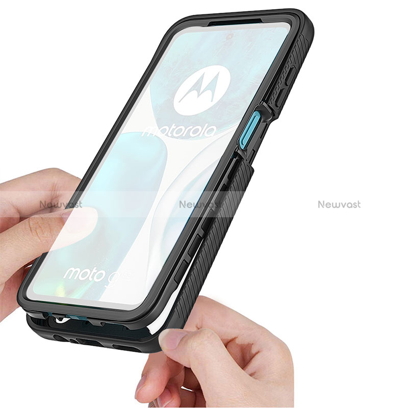 Silicone Transparent Frame Case Cover 360 Degrees ZJ3 for Motorola MOTO G52
