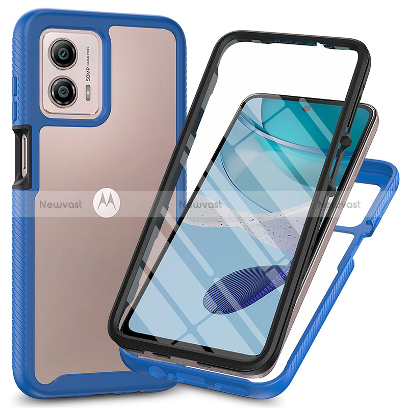 Silicone Transparent Frame Case Cover 360 Degrees ZJ3 for Motorola Moto G53y 5G