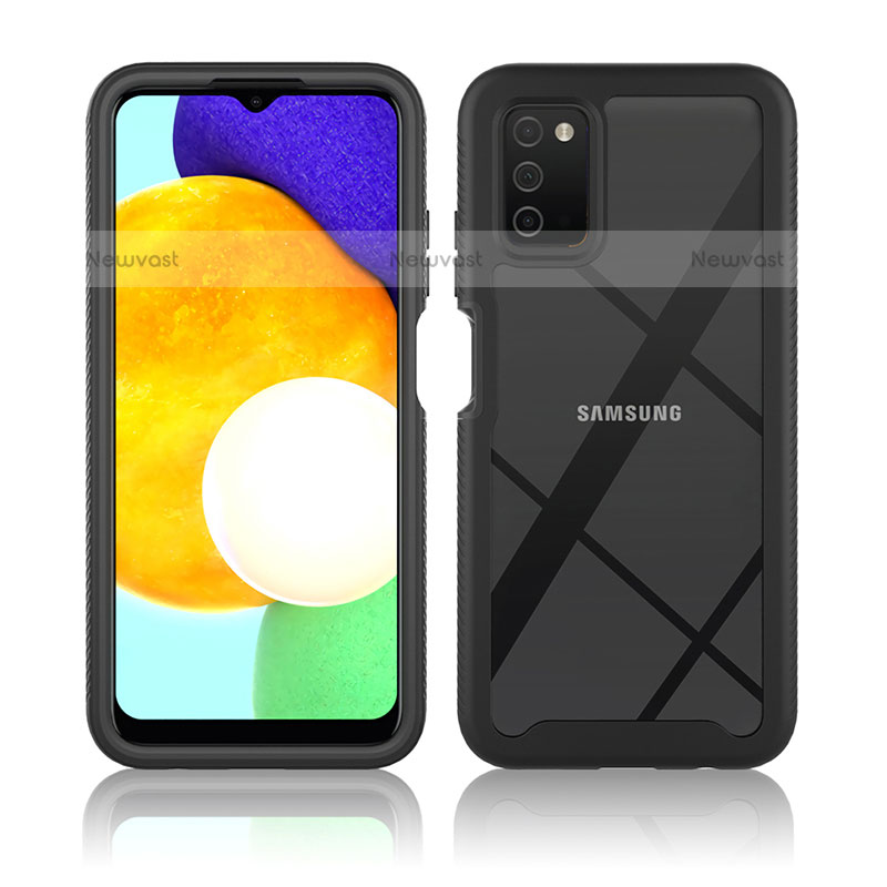 Silicone Transparent Frame Case Cover 360 Degrees ZJ3 for Samsung Galaxy A02s