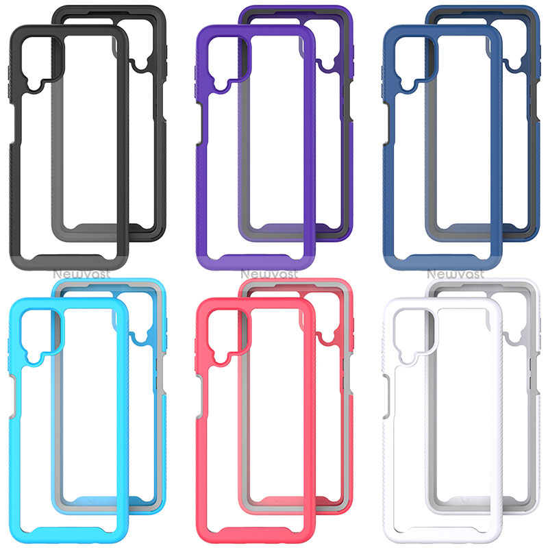 Silicone Transparent Frame Case Cover 360 Degrees ZJ3 for Samsung Galaxy A12 5G