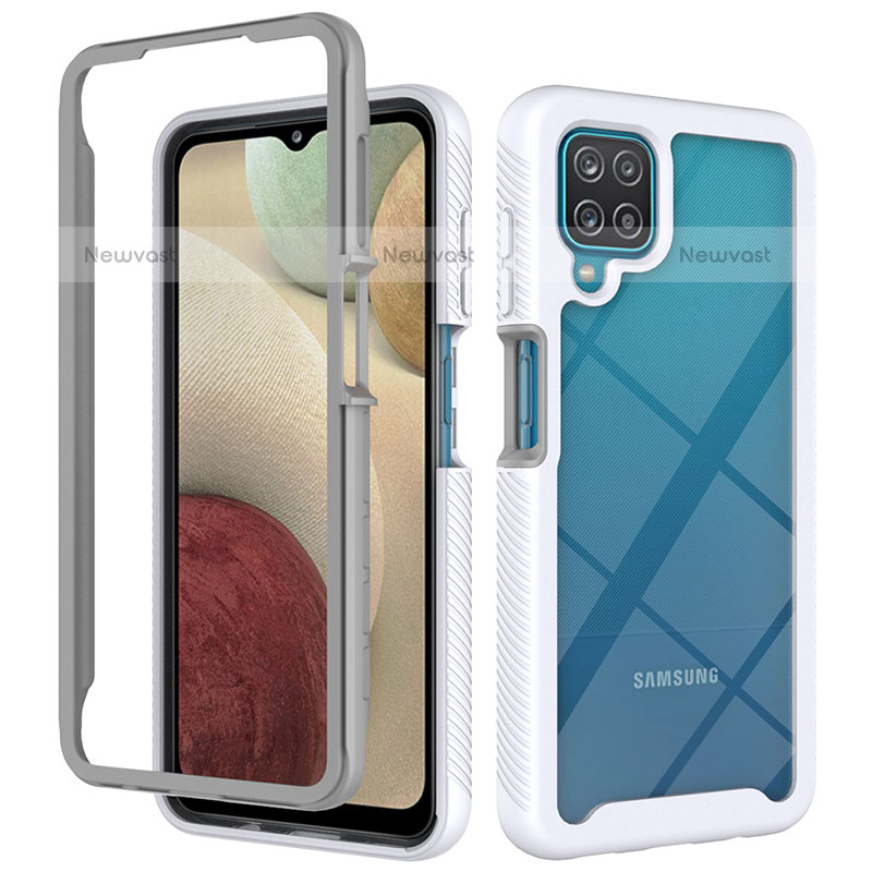 Silicone Transparent Frame Case Cover 360 Degrees ZJ3 for Samsung Galaxy A12