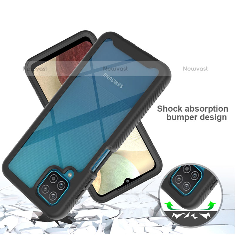 Silicone Transparent Frame Case Cover 360 Degrees ZJ3 for Samsung Galaxy A12