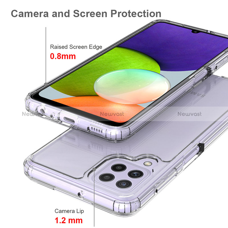 Silicone Transparent Frame Case Cover 360 Degrees ZJ3 for Samsung Galaxy A22 4G