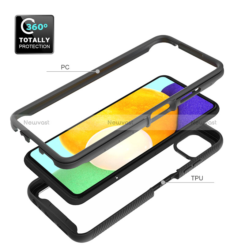 Silicone Transparent Frame Case Cover 360 Degrees ZJ3 for Samsung Galaxy A22 5G