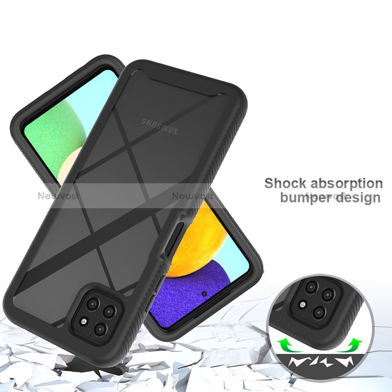 Silicone Transparent Frame Case Cover 360 Degrees ZJ3 for Samsung Galaxy A22 5G