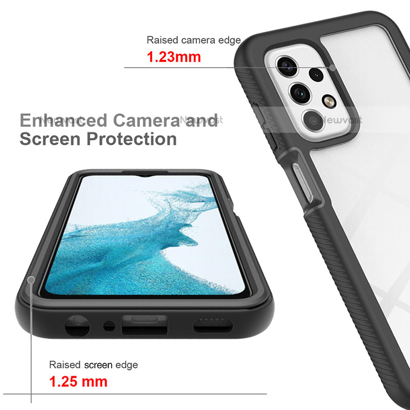 Silicone Transparent Frame Case Cover 360 Degrees ZJ3 for Samsung Galaxy A23 5G