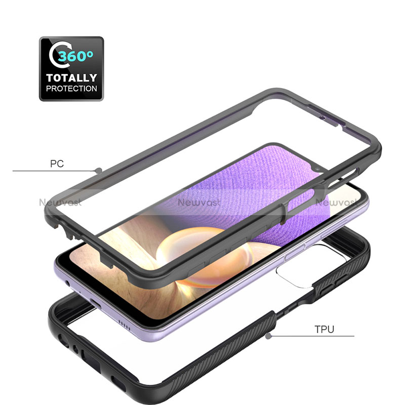 Silicone Transparent Frame Case Cover 360 Degrees ZJ3 for Samsung Galaxy A32 4G