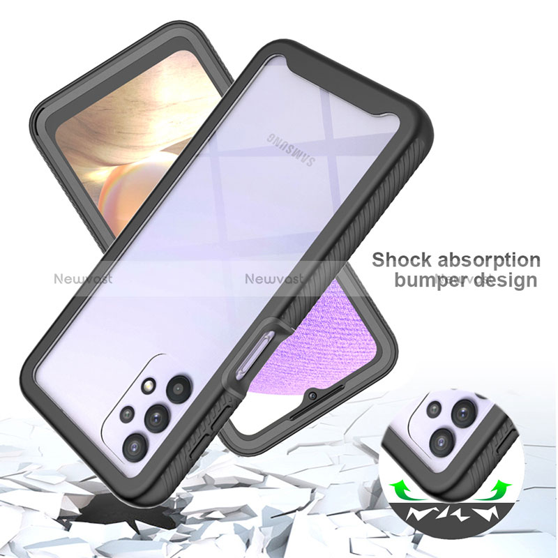 Silicone Transparent Frame Case Cover 360 Degrees ZJ3 for Samsung Galaxy A32 5G