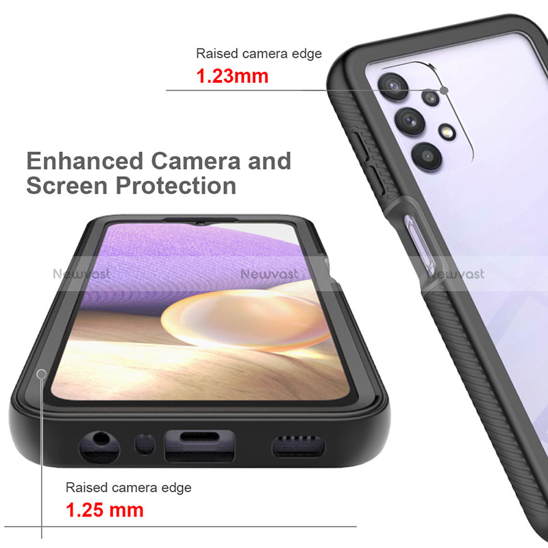 Silicone Transparent Frame Case Cover 360 Degrees ZJ3 for Samsung Galaxy A32 5G
