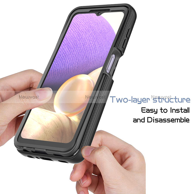 Silicone Transparent Frame Case Cover 360 Degrees ZJ3 for Samsung Galaxy A32 5G