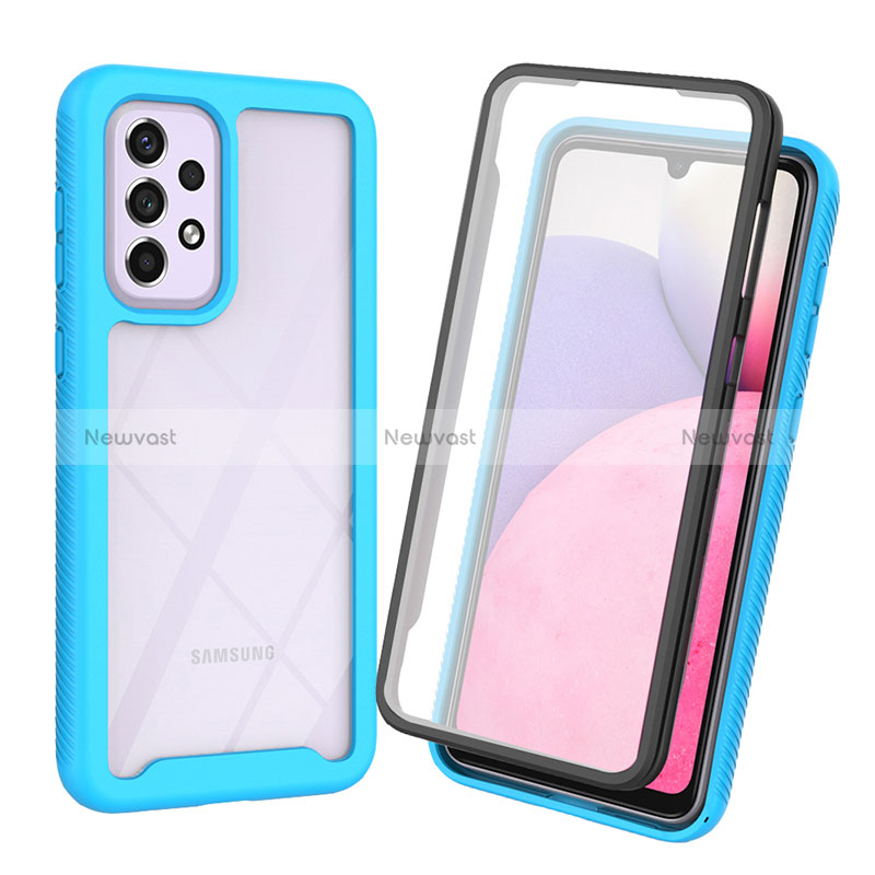 Silicone Transparent Frame Case Cover 360 Degrees ZJ3 for Samsung Galaxy A33 5G