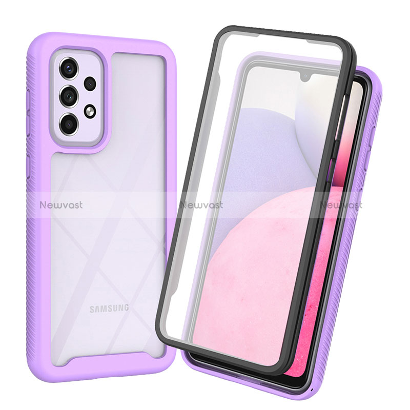 Silicone Transparent Frame Case Cover 360 Degrees ZJ3 for Samsung Galaxy A33 5G