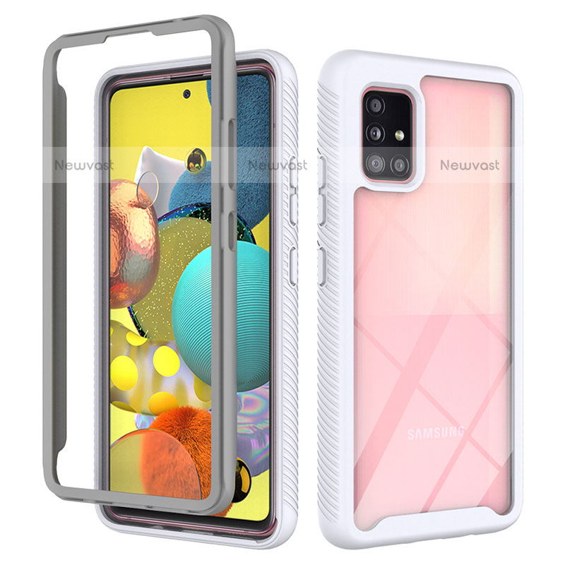 Silicone Transparent Frame Case Cover 360 Degrees ZJ3 for Samsung Galaxy A51 4G