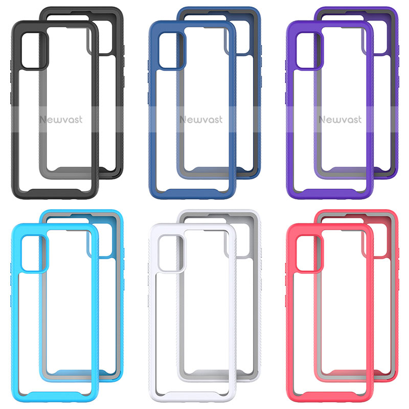 Silicone Transparent Frame Case Cover 360 Degrees ZJ3 for Samsung Galaxy A51 4G