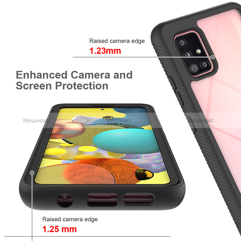 Silicone Transparent Frame Case Cover 360 Degrees ZJ3 for Samsung Galaxy A51 5G