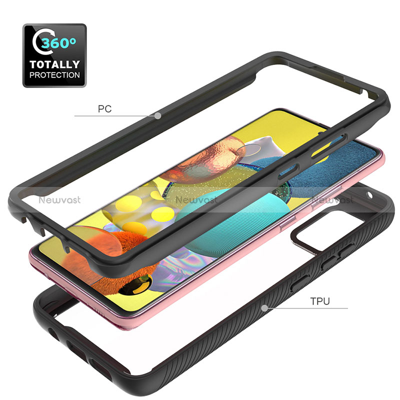 Silicone Transparent Frame Case Cover 360 Degrees ZJ3 for Samsung Galaxy A51 5G