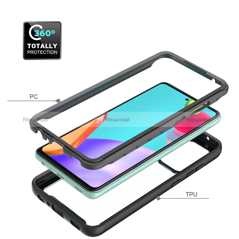 Silicone Transparent Frame Case Cover 360 Degrees ZJ3 for Samsung Galaxy A52 4G