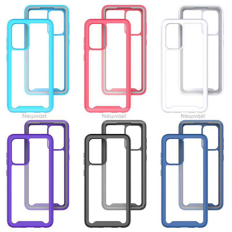 Silicone Transparent Frame Case Cover 360 Degrees ZJ3 for Samsung Galaxy A52 4G