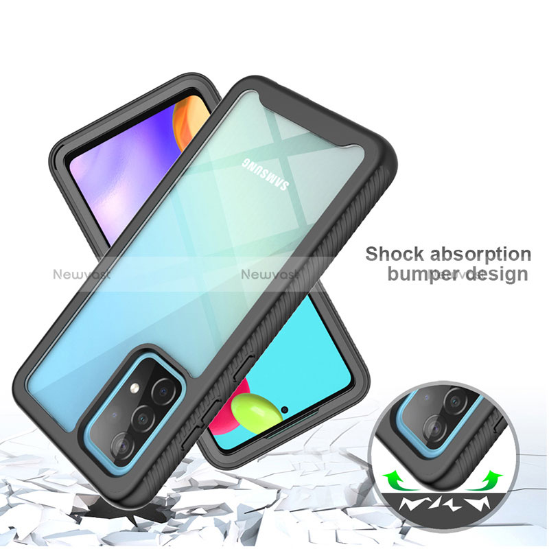 Silicone Transparent Frame Case Cover 360 Degrees ZJ3 for Samsung Galaxy A52s 5G