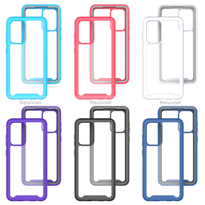 Silicone Transparent Frame Case Cover 360 Degrees ZJ3 for Samsung Galaxy A52s 5G
