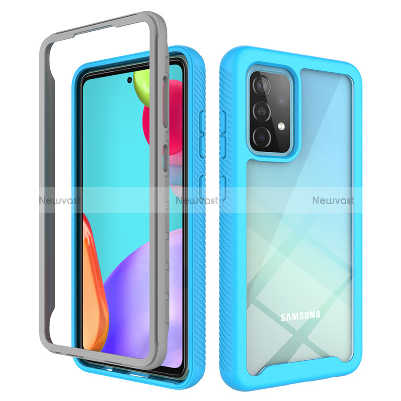 Silicone Transparent Frame Case Cover 360 Degrees ZJ3 for Samsung Galaxy A52s 5G