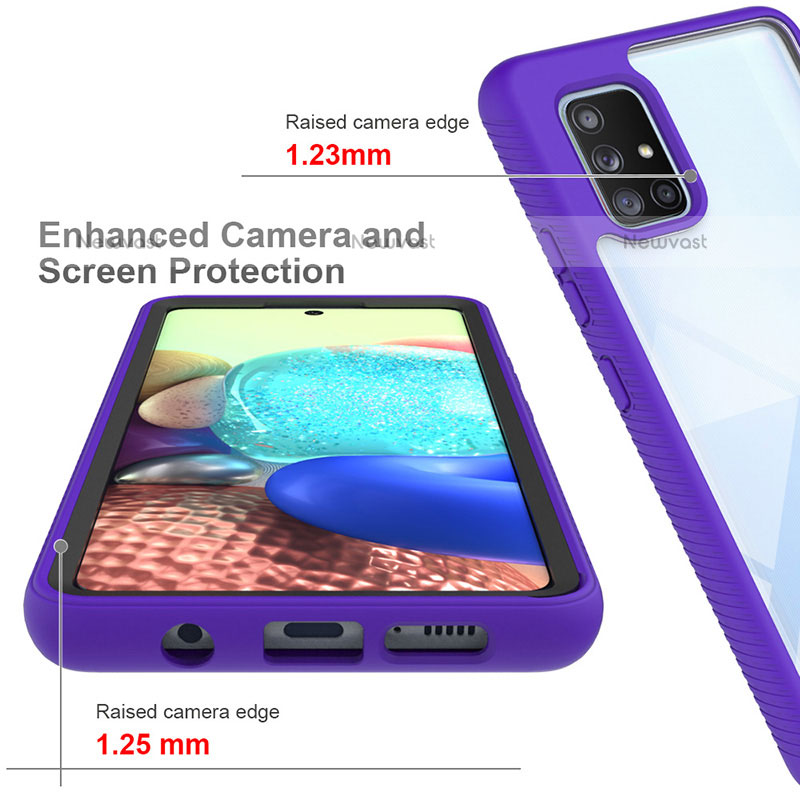 Silicone Transparent Frame Case Cover 360 Degrees ZJ3 for Samsung Galaxy A71 4G A715