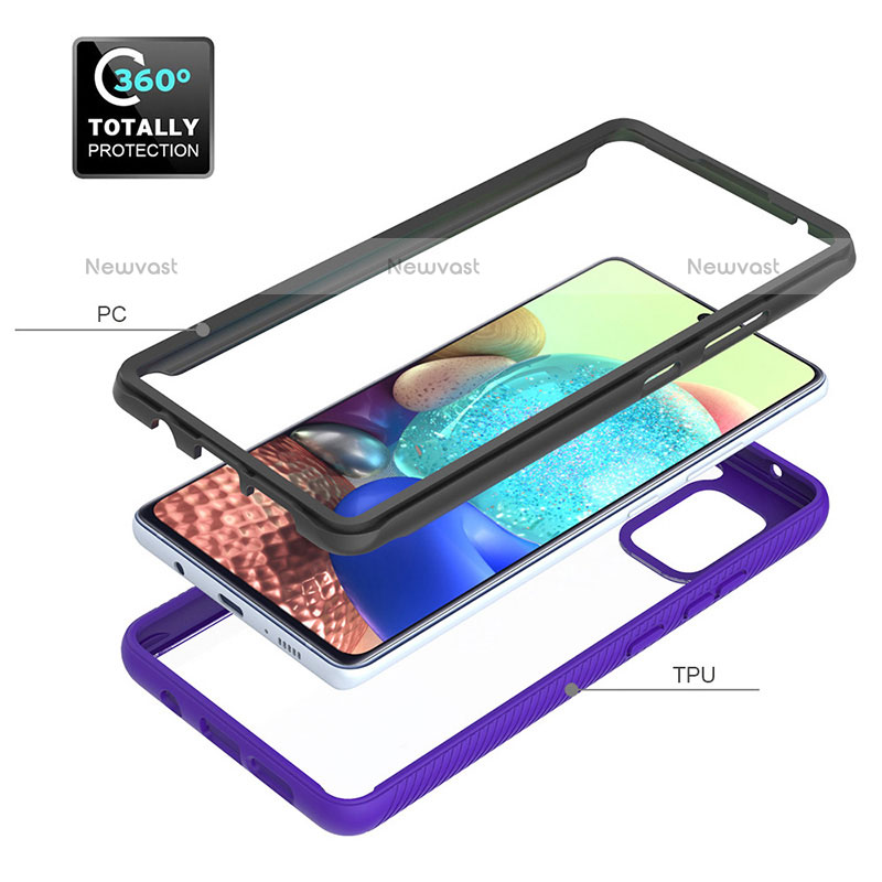 Silicone Transparent Frame Case Cover 360 Degrees ZJ3 for Samsung Galaxy A71 4G A715