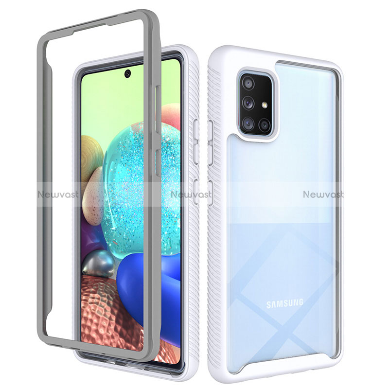 Silicone Transparent Frame Case Cover 360 Degrees ZJ3 for Samsung Galaxy A71 5G