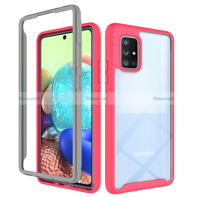 Silicone Transparent Frame Case Cover 360 Degrees ZJ3 for Samsung Galaxy A71 5G