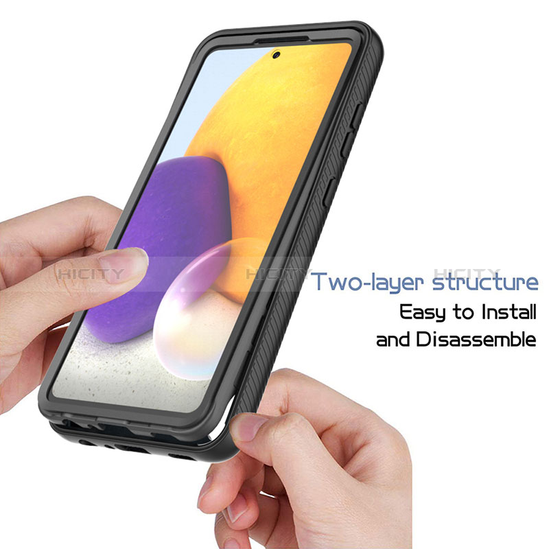 Silicone Transparent Frame Case Cover 360 Degrees ZJ3 for Samsung Galaxy A72 5G