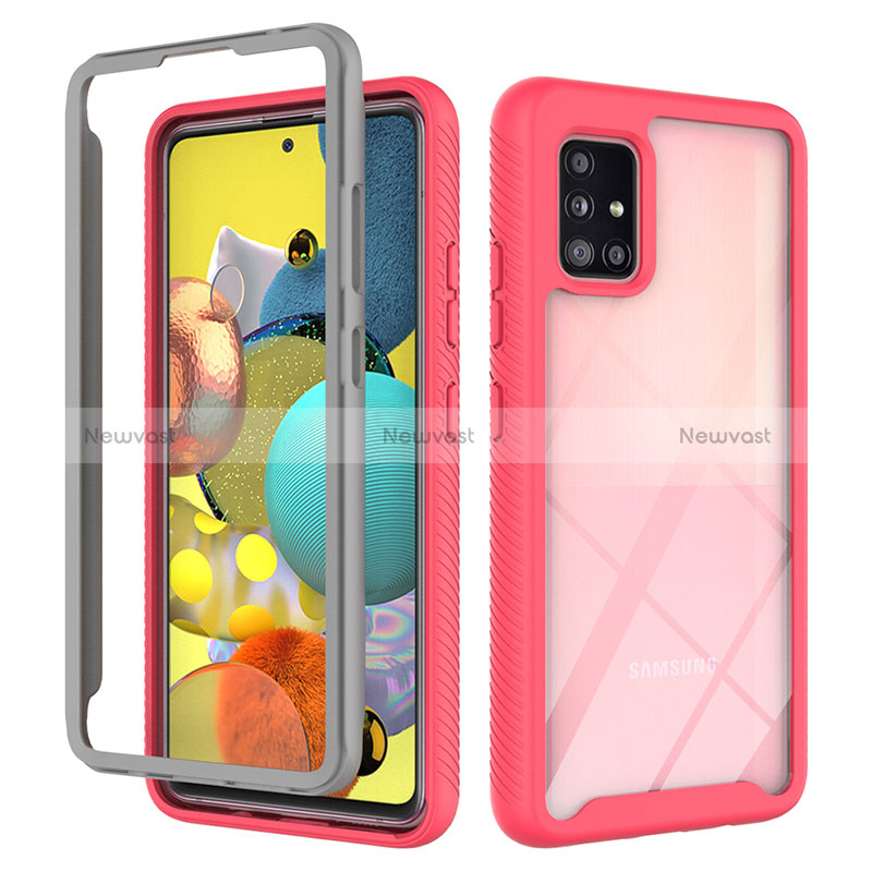 Silicone Transparent Frame Case Cover 360 Degrees ZJ3 for Samsung Galaxy M40S