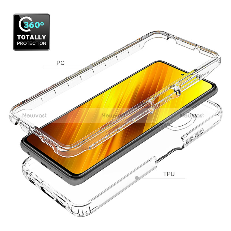 Silicone Transparent Frame Case Cover 360 Degrees ZJ3 for Xiaomi Poco X3 NFC