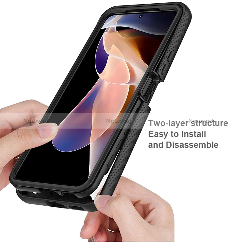 Silicone Transparent Frame Case Cover 360 Degrees ZJ3 for Xiaomi Poco X4 NFC