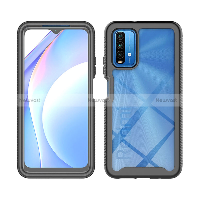 Silicone Transparent Frame Case Cover 360 Degrees ZJ3 for Xiaomi Redmi 9 Power