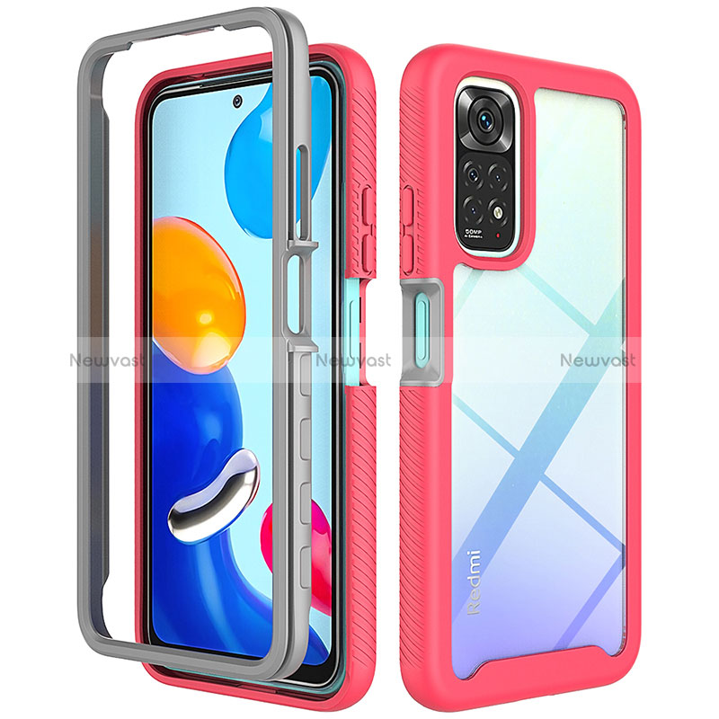 Silicone Transparent Frame Case Cover 360 Degrees ZJ3 for Xiaomi Redmi Note 11 4G (2022)